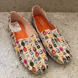 Skechers BOBS Blush Color Dog Faces Memory Foam SlipOn Shoes Women’s Size 11 NWT